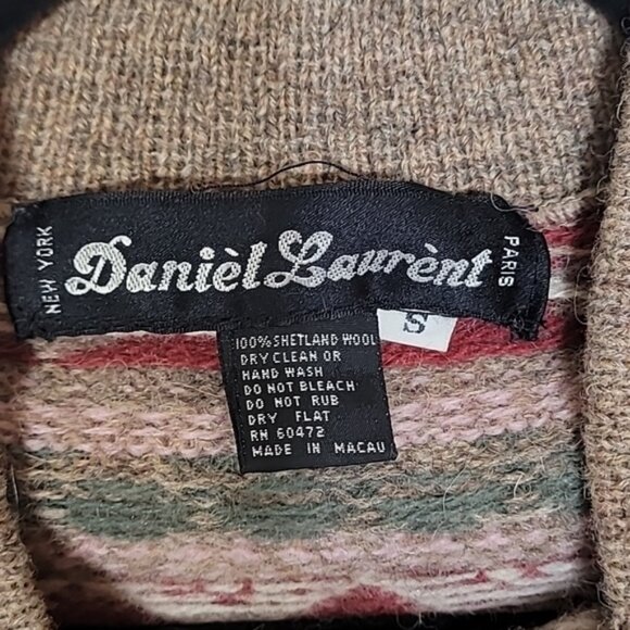 Daniel Laurent Womens 100% Shetland Wool Sweater Size S Fair Isle Scandi Nordic - Picture 5 of 12